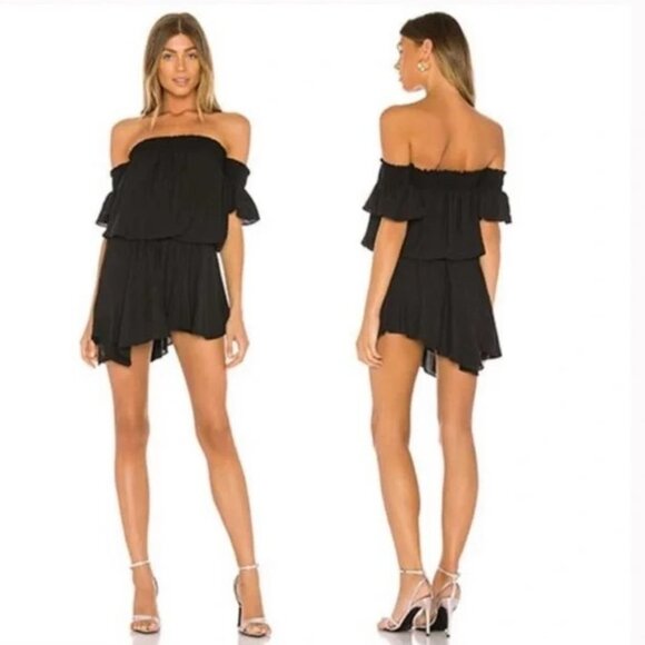 Amanda Uprichard Black Ariella Mini Dress - Picture 1 of 6